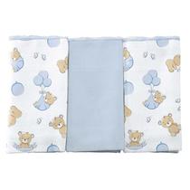Pano De Boca Estampado 34x40cm Kit Com 3 Unidades - Incomfral Bercinho Baby Cor:Urso Balões