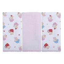 Pano De Boca Estampado Liso 34x40cm Kit Com 3 Unidades Incomfral Bublim