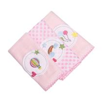 Pano De Boca Karinho Bordado C/3 Feminino Rosa/Solzinho 1223/1770