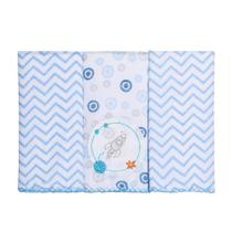Pano De Boca Karinho C/3 Masculino Azul/Planetas 1547/1774