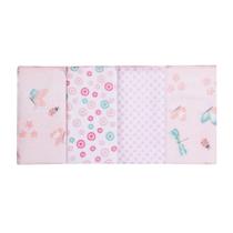 Pano De Boca Karinho C/4 Feminino Rosa/Jardim de Borboletas 3815/1771