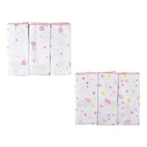 Pano de Boca para Bebê 100 Algodão Meninas com 3un