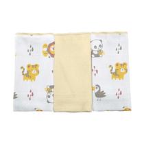 Pano de Boca para Bebê Bercinho Safari com 3un Pano de Boca para Bebê Bercinho Safari com 3un