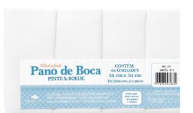 Pano de boca pinte e borde incomfral 34 cm x 34 cm - 4 panos
