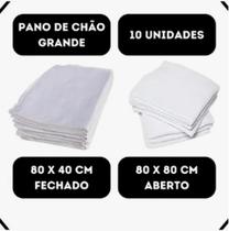 Pano De Chão - 40x80cm - Kit C/ 10un - Extra Grande Atacado Branco