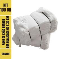 Pano De Chão Branco Alvejado 65 X 35 Cm - Neves - Grande - Tipo Saco Duplo - Kit C/ 100 Unidades