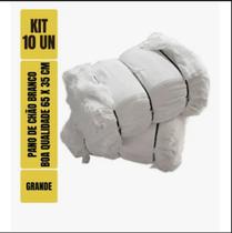 Pano De Chão Branco Alvejado 65 X 35 Cm - Neves - Grande - Tipo Saco Duplo - Kit C/ 10un Pano De Chão Branco Alvejado 65 X 35 Cm - Neves - Grande - Tipo Saco Duplo - Kit C/ 10un
