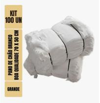 Pano De Chão Branco Alvejado 70 X 50 Cm - Neves - Grande - Tipo Saco Duplo - Kit C/ 100 Unidades
