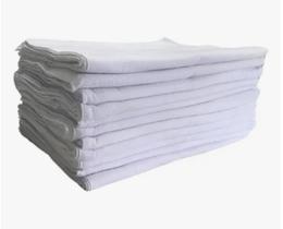 Pano De Chão Grande Branco 45x70 Cm Kit Com 10 Unidades Branco