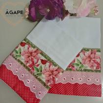 Pano de Copa de Sacaria 100% Algodão Com Barrado