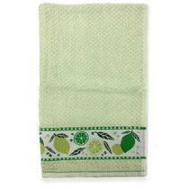 Pano de Copa Dohler Felpudo Jacquard Vida Liso LImão - Branco - 45x70cm