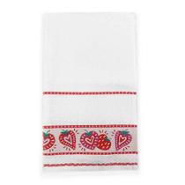 Pano de Copa Dohler Felpudo Jacquard Vida Liso Morango - Branco - 45x70cm