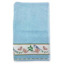 Pano de Copa Dohler Felpudo Jacquard Vida Liso Passarinho - Branco - 45x70cm