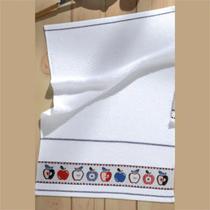 Pano de Copa Dohler Felpudo Jacquard Vigo Liso Para Bordar - Branco - 45x70cm