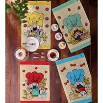 Pano de Copa Felpudo Chefinho 3 peças Primore Teka