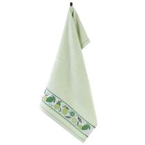 Pano De Copa Felpudo Jacquard, cor Verde com barrado de Limão, tamanho 45cm X 70cm. Marca Döhler