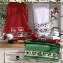 Pano De Copa Felpudo Jacquard Para Bordar Ponto Cruz Mickey e Minnie Natal