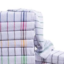 Pano de Copa Felpudo Listrado 44cm x 65cm kit com 12 Peças