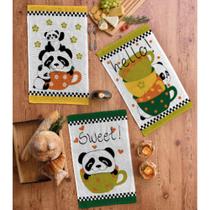 Pano de Copa Felpudo Panda 72 peças Primore Teka