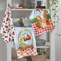 Pano de Copa Felpudo Prata Estampado 45x45cm para Picnic