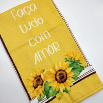 Pano de Copa Prata 45cm x 65cm Girassol 2 Pano de Copa Prata 45cm x 65cm Girassol 2