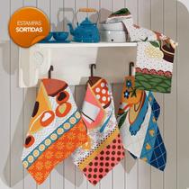 Pano de Copa Prato Guardanapo Estampado Aroma 40cm x 60cm Com 7 pecas