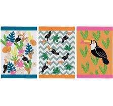 Pano de Copa Teka Fiori Tucanos - Kit com 3 Unidades de Alta Absorção em Algodão