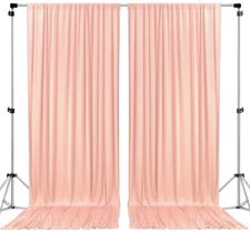 Pano de fundo AK TRADING CO. Cortinas de poliéster pêssego 152x305cm