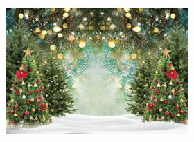 Pano de fundo Allenjoy Christmas Wonderland PineTree 2,1 x 1,5 m