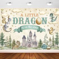 Pano de fundo Avezano Dragon Baby Shower 2,1 m x 1,5 m com suporte