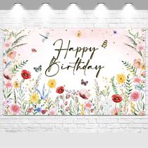 Pano de fundo Avezano Wildflower Birthday Girls 180x110cm