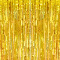 Pano de fundo com franjas metálicas DECOCKRAT Gold Tinsel, 1 x 2 m, pacote com 2
