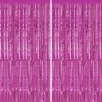 Pano de fundo com franjas metálicas DECOCKRAT HotPink Tinsel, pacote com 1 x 2 m