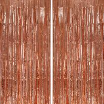 Pano de fundo com franjas metálicas DECOCKRAT Rosegold 1x2m para festa x2