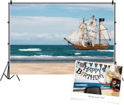 Pano de fundo CSFOTO Pirate Ship 150x90cm em vinil para fotografia