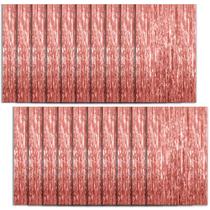 Pano de fundo de cortina de alumínio, pacote com 20 enfeites metálicos em ouro rosa