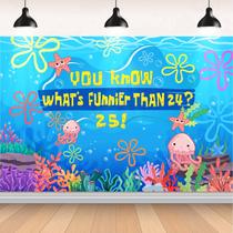Pano de fundo de decorações de festa Czlotyh Ocean, aniversário de 25 anos Pano de fundo de decorações de festa Czlotyh Ocean, aniversário de 25 anos
