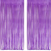 Pano de fundo de festa GREATRIL Purple Foil Fringe de 1 m x 2,5 m, 2 pacotes