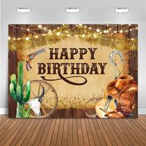 Pano de fundo de festa Mocsicka Western Cowboy Birthday 2,1x1,5 m