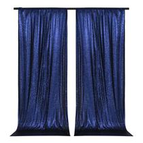 Pano de fundo de lantejoulas PartyDelight azul marinho 1,5 m x 3 m 2 painéis