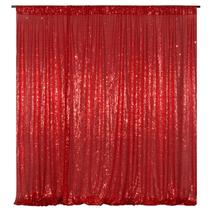 Pano de fundo de lantejoulas Poise3eHome Red 2,4 m x 3 m para decoração de festas