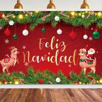 Pano de Fundo de Natal Woodbu - Feliz Navidad - 2,1 x 1,5m (Poliéster)