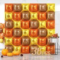 Pano de fundo de parede de balão NISOCY 36PCS Balões de alumínio quadrado