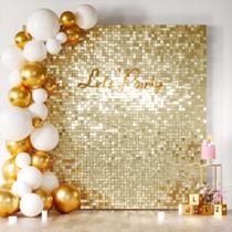 Pano de fundo de parede Sequin Shimmer COKAOBE Light Gold 30x30cm (30 unidades) Pano de fundo de parede Sequin Shimmer COKAOBE Light Gold 30x30cm (30 unidades)