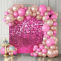 Pano de fundo de parede Shimmer Kate Hot Pink 24 painéis 30x30cm Pano de fundo de parede Shimmer Kate Hot Pink 24 painéis 30x30cm
