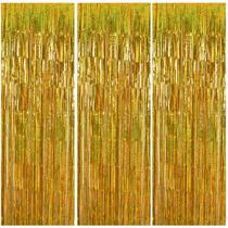 Pano de fundo de porta e cabine fotográfica Streamers TONIFUL Laser Gold