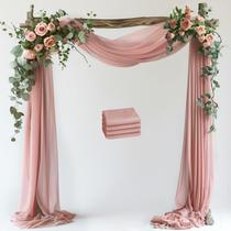 Pano de Fundo de Tecido Drapeado Wokceer - Arco de Casamento Rosa Poeira Pano de Fundo de Tecido Drapeado Wokceer - Arco de Casamento Rosa Poeira