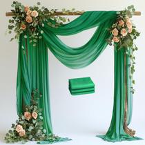 Pano de Fundo de Tecido Drapeado Wokceer - Arco de Casamento Verde Esmeralda Pano de Fundo de Tecido Drapeado Wokceer - Arco de Casamento Verde Esmeralda