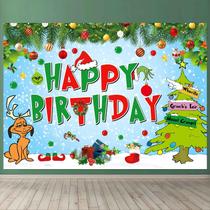 Pano de fundo DIZHI Happy Birthday Party Green, fotografia de 7 x 5 pés