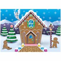 Pano de fundo em tecido Beistle Gingerbread House 150x210cm